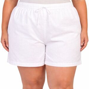 Tahari Linen Shorts Size 3X White With Pockets NWT